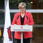 La delegada del Govern al Camp de Tarragona, Teresa Pallarès, durant el seu discurs.