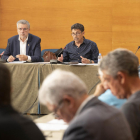 Pau Ricomà i Manel Castaños a la presentació del Pla d'Acció de Desenvolupament Econòmic i de l'Ocupació 2023-26