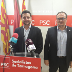 Imatge de la roda de premsa que s'ha dut a terme aquesta tarda a la seu del PSC de Tarragona.