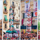 Imatges de la diada de Santa Tecla de 2019, amb el 9 de 8 de la Jove, el 2 de 8f de SPiSP, el 3 de 8 dels Xiquets i el 2 de 7 del Serrallo.