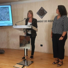 Imatge d'arxiu de Noemí Llauradó i Marina Berasategui presentant el Pla de Mobilitat Urbana de Reus.