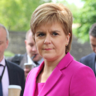 La primera ministra de Escocia y líder del SNP, Nicola Sturgeon, durante las declaraciones a ACN.