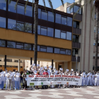 Imatge de la protesta dels treballadors de l'Hospital de la Santa Creu de Jesús de Tortosa.