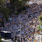 Els manifestants omplen els trams de les mobilitzacions de la Diada a Barcelona, Tarragona, Berga, Lleida i Salt