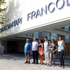 Pla lateral de diversos representants sindicals i del comitè d'empresa davant de l'Hospital Sociosanitari Francolí de Tarragona el 17 d'agost del 2016