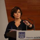 Imagen de la vicepresidenta del gobierno español, Soraya Sáenz de Santamaría, este 1 de octubre.