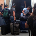 Agents de la Guàrdia Civil un cop han estat expulsats de l'hotel de Calella on s'allotjaven el 2 d'octubre.