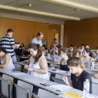 Estudiantes realizando las pruebas de acceso en la universidad en la URV este septiembre.
