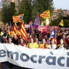Plano general de la manifestación en la Rambla Nueva de Tarragona el 20 de septiembre del 2017.