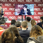 Roda de premsa a l'ACN del cap de llista de Junts per Catalunya, Carles Puigdemont.