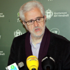 Primer plano del alcalde del Vendrell, Martí Carnicer, interviniendo en rueda de prensa el 11 de marzo del 2016.