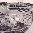 Fotomuntatge que es va fer a inicis dels anys cinquanta, on es va preveure construir la nova estació de ferrocarril