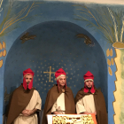 Los tres Sabios venidos de oriente con la vestimenta oriental de época del nacimiento de Jesucristo.