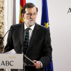 Imatge de Mariano Rajoy en un dinar informatiu.
