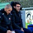El ytercer entrenador del CF Reus, Lluís Albesa (dreta).