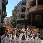 Imagen de archivo de una manifestación de los trabajadores del Hospital Comarcal de Móra d'Ebre, para pedir más inversiones en el centro.