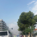El humo creado por el incendio del autobús.