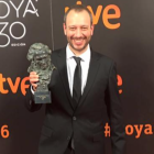 El tarraconense José Luis Montesinos con el Goya 2016 en lo mejor corto de ficción por 'El Corredor'.