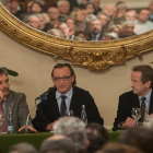 El actual presidente, Francesc Gras (izquierda) en un acto a la sociedad El Círcol.