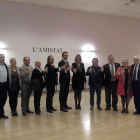 Los responsables de la candidatura de Montblanc celebrando su designación como Capital de la Sardana 2018.