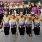 Imagen de las gimnastas del Club Natació Reus Ploms en Manresa.