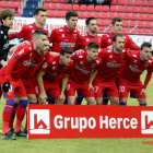 El equipo del Numancia en la pasada jornada de liga, cuando se enfrentó al CF Reus.