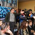 Andreu Ximenis, de Farts de Soroll, durant la roda de premsa dels veïns celebrada dimarts.