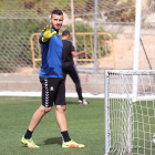 Stole Dimitrievski, durante un entrenamiento con el Nàstic la semana pasada en el anexo del Nuevo Estadio.