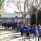 Imagen del alumnado del Instituto Bajo Campo durante la caminata solidaria.