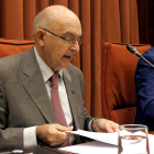El director de la Oficina Antifraude de Cataluña, Miguel Ángel Gimeno, en la Comisión de Asuntos Institucionales.