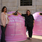 La consellera de Neteja i Medi Ambient, Ivana Martínez, i la gerent d'Ecovidrio a Catalunya, Sílvia Mayo aquest 10 d'octubre durant la presentació de la campanya.