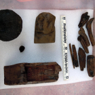 Restos que fueron localizados en el interior del espacio votivo descubierto en Vidal i Barraquer.