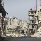 Fotografia d'Alep, on es poden apreciar els danys de la guerra a la ciutat.