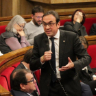 El consejero Rull, ayer durante su intervención en el Parlament de Catalunya.