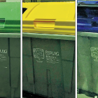 Alguns dels contenidors que, tot i tenir la coberta de diferent color, la llegenda és de «rebuig».