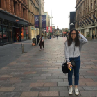 L'Anaïs Amorós en un dels carrers de la ciutat escocesa de Glasgow.