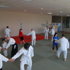 Els participants mentre practiquen Aikido.