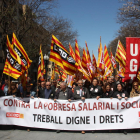 La capçalera de la manifestació de l'1 de maig que Tarragona va acollir el 2016.