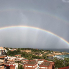 El arco iris que se ha podido ver en la ciudad de Tarragona este miércoles.
