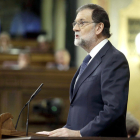 El president Rajoy durant el seu discurs, l'11 d'octubre de 2017.