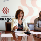 Imatge d'arxiu l'exgerent de l'EMT, Mario Cortés, junt amb la presidenta de l'EMT, Begoña Floria.