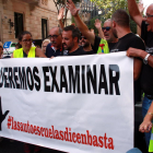 Imagen de archivo de una de las reivindicaciones de las autoescuelas en Barcelona.