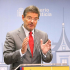 El ministro de Justicia, Rafael Catalá, durante la rueda de prensa posterior a la sectorial de justicia.