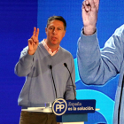 El candidat del PP a la presidència de la Generalitat, Xavier García Albiol, durant la seva intervenció a l'auditori de Salou, el 17 de desembre del 2017 (Horitzontal).
