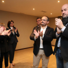 Alejandro Fernández, al centre de la imatge, amb companys de partit a l'Hotel AC de Tarragona.