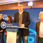 El cabeza de lista del PPC, Xavier García Albiol, durante la rueda de prensa de valoración de los resultados del 21D.