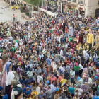 Imagen de la Tronada del año pasado en la plaza de la Font, que este año sólo acogerá los actos tradicionales y la verbena del día 22.