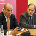 El president de Foment del Treball, Joaquim Gay de Montellà, i el secretari general de la patronal, Joan Pujol.