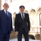 El president de la Generalitat, Carles Puigdemont, amb el fiscal general de l'Estat, José Manuel Maza