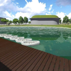 Imagen virtual del embarcadero del lago de la Anilla.